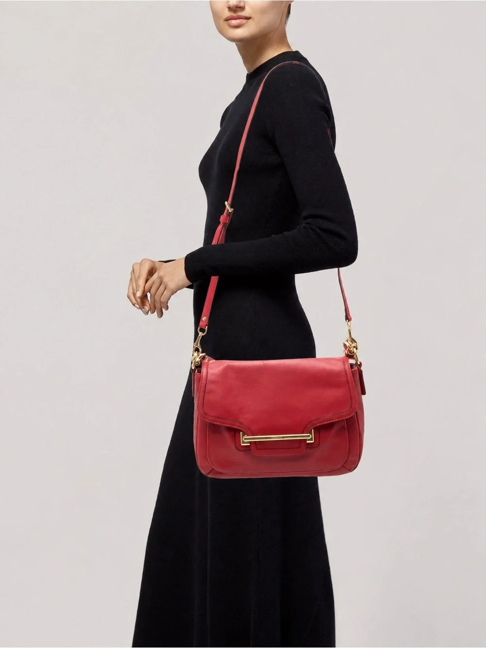 NWT Coach Taylor Red Leather Flap Shoulder Crossbody Convertible Bag